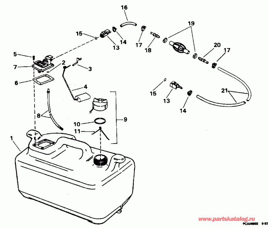 ��������� EVINRUDE E10RLEDD 1996  - 6 Gallon P/n 175303 - 6 ������ P / n 175303