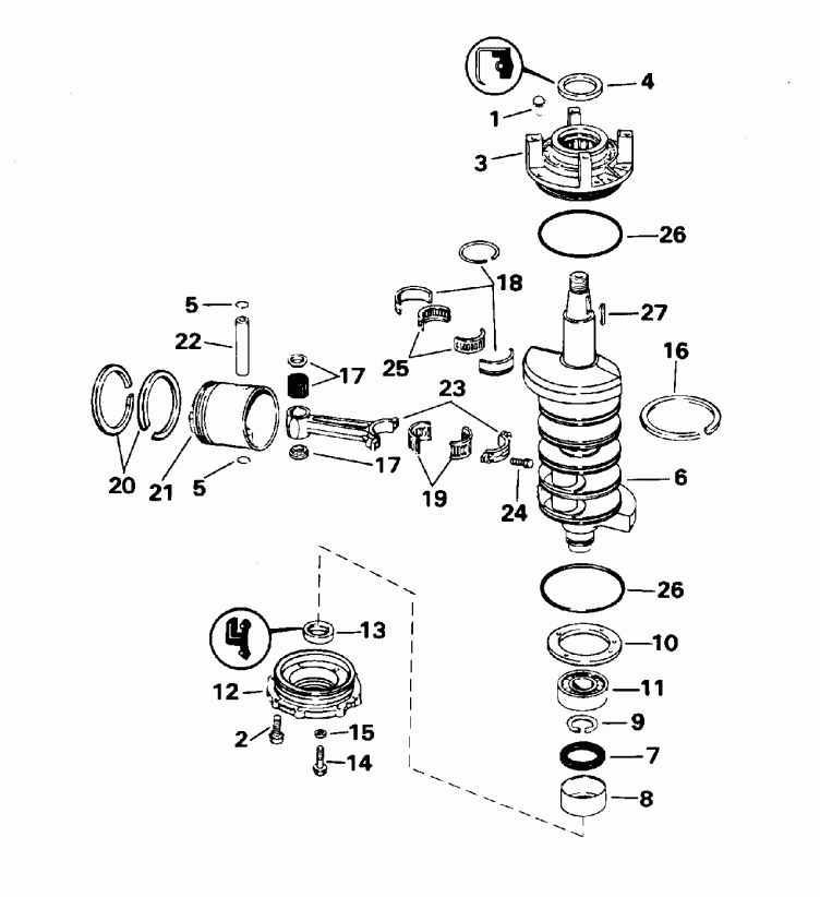 ��������� ��������� ������� E112TSLEDR 1996  - ank��� & ������� / ankshaft & Piston
