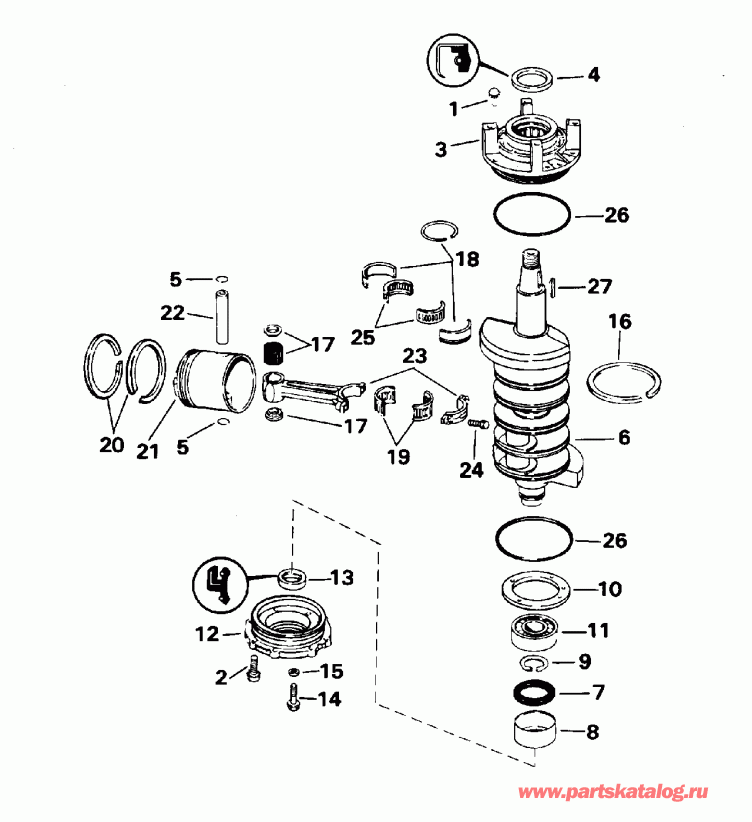 �������� ����� ������� E112TSXEDR 1996  - ankshaft & Piston / ank��� & �������
