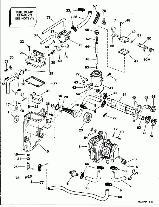  Evinrude E115GLEDR 1996  - el Bracket & Components