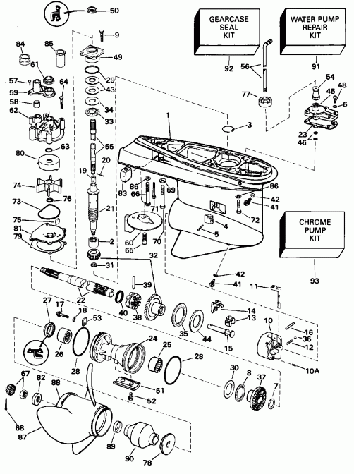 ��������� ����� Evinrude E130TLEDM 1996  - 130tl & 130tx �������� Rotation - 130tl & 130tx Standard Rotation