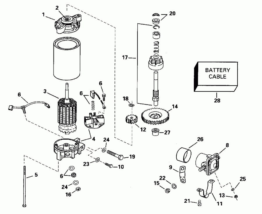 �������� ��������� ����� Evinrude E150ELEDB 1996  - ectric ������� & Solenoid / ectric Starter & Solenoid