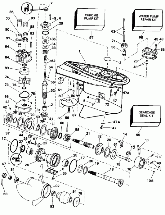 ��������� ��������� EVINRUDE E150ELEDB 1996  - Counter-rotation - Counter-rotation