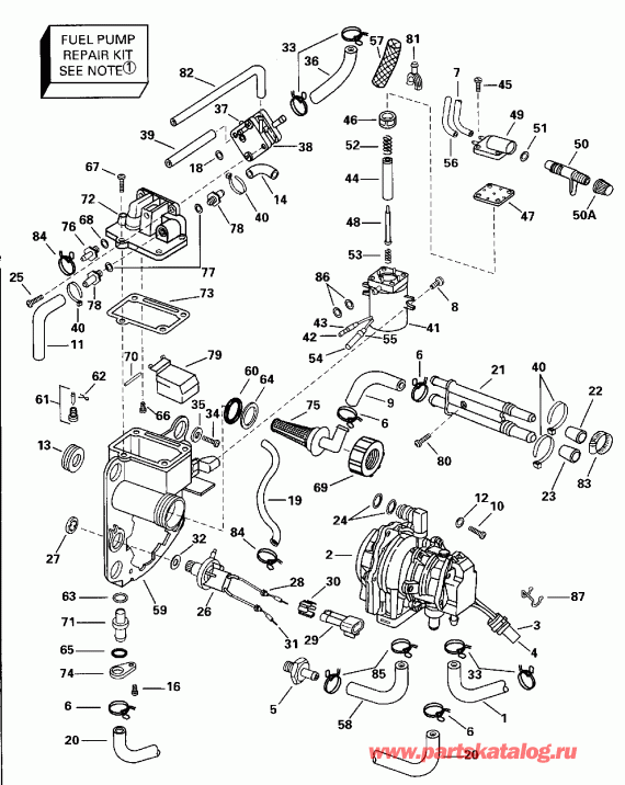 ��������� ����� Evinrude E150EXEDB 1996  - el ��������� & Components / el Bracket & Components