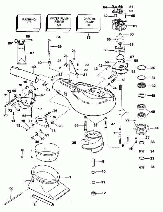 ��������� EVINRUDE E150JLEDB 1996  - t Drive Unit - t Drive Unit