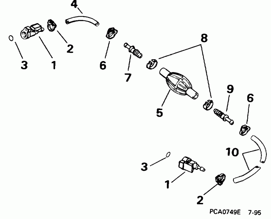 ��������� ����� Evinrude E15FRELEDR 1996  - el Hose Primer Bulb 5/16 In. I.d. - el ����� ��������� ����� 5 / 16 ���� I.d.