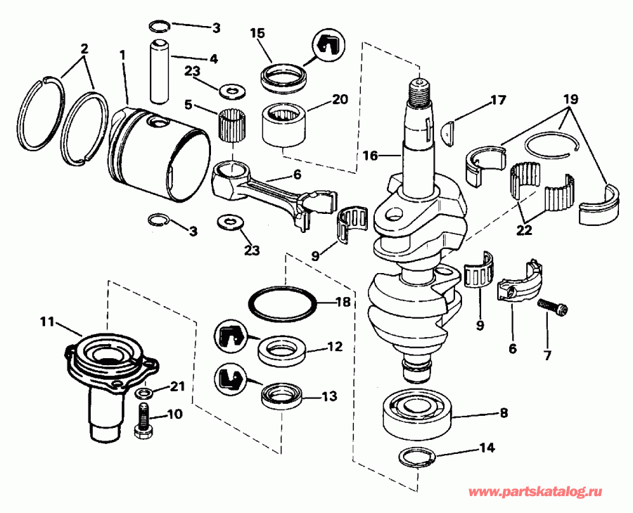 �������� ����� ������� E15REDS 1996  - ank��� & ������� / ankshaft & Piston