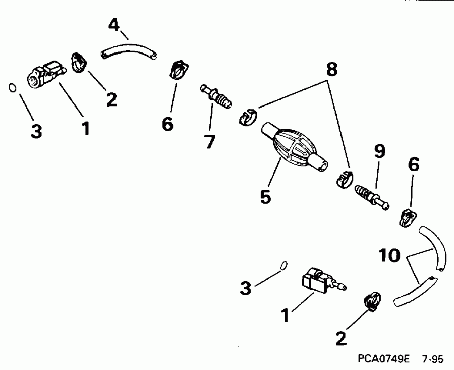 ��������� Evinrude E15REDS 1996  - el ����� ��������� ����� 5 / 16 ���� I.d.