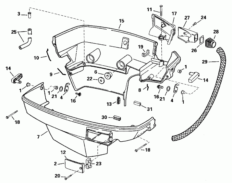 ��������� �������� ����� Evinrude E175EXEDB 1996  - wer ������ ��������� (�����) - wer Engine Cover