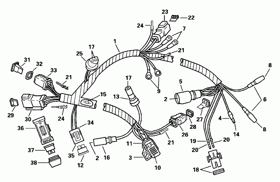 �������� ����� Evinrude E175NXEDB 1996  - tor Harness - tor ���� ��������