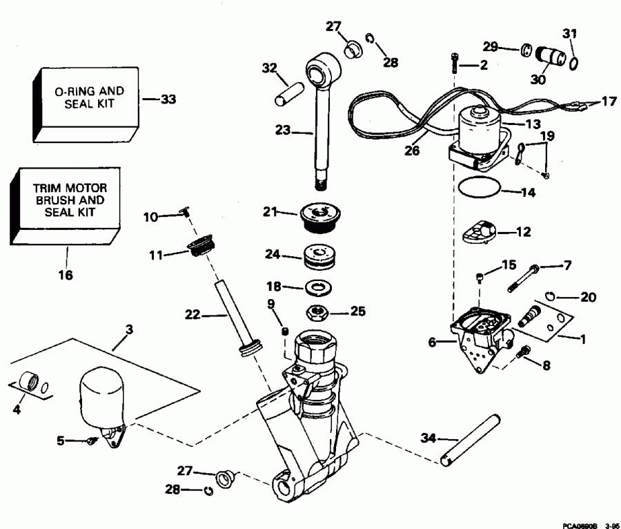 ��������� ��������� ������� E225PXEDE 1996  - wer Trim/tilt Hydraulic Assembly / wer Trim / tilt Hydraulic Assembly