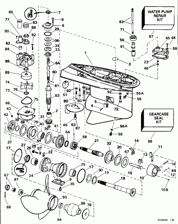 �������� ����� Evinrude E225TZEDE 1996  - Counter-rotation