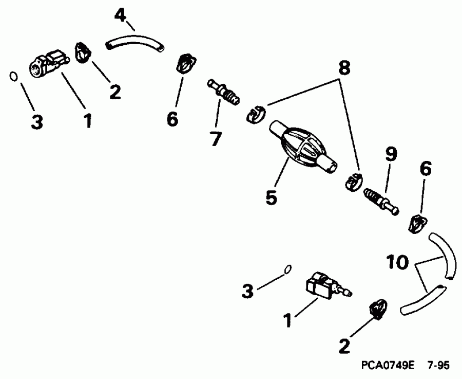 ��������� ����� Evinrude E25JREDC 1996  - el ����� ��������� ����� 5 / 16 ���� I.d. / el Hose Primer Bulb 5/16 In. I.d.