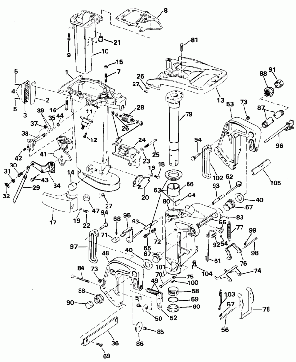 �������� ��������� ����� Evinrude E25JREDC 1996  - dsection