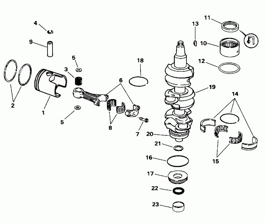  ������� E25TKLEDC 1996  - ank��� & ������� / ankshaft & Piston