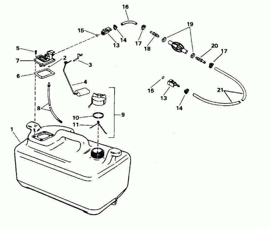 ��������� ��������� EVINRUDE E28ESLEDR 1996  - el Tank - el Tank