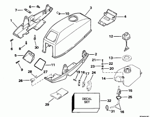Motor ������ - Johnson / evinrude & ���������� ��������� ��� (Motor Cover - Johnson/evinrude & Integral Fuel Tank)