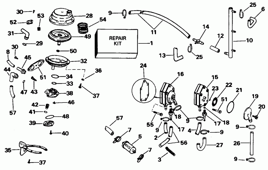 ��������� ��������� Evinrude E35TKLEDC 1996  - el System