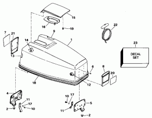 ������ ��������� (�����) - Johnson 40 (Engine Cover - Johnson 40)