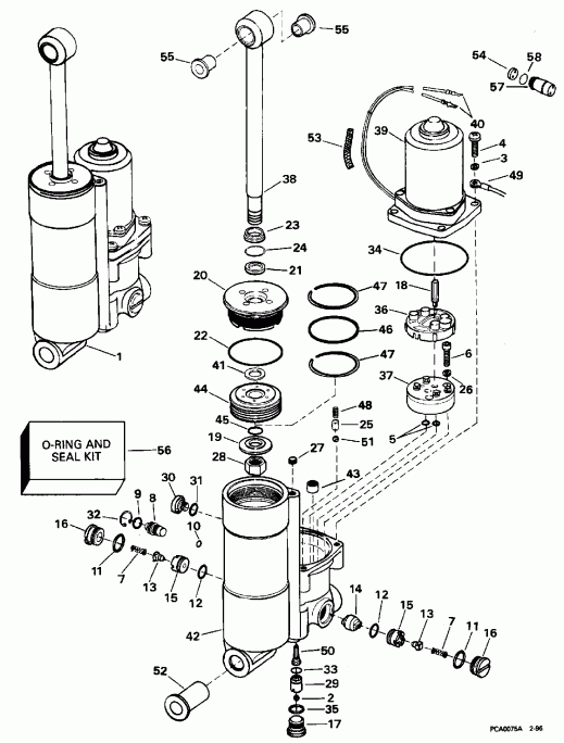 ��������� �������� ����� ������� E40TEEDS 1996  - wer Trim/tilt / wer Trim / tilt