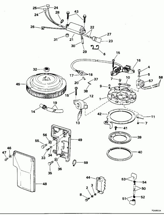 ��������� ����� Evinrude E40TLEDS 1996  - 40 Rope Start