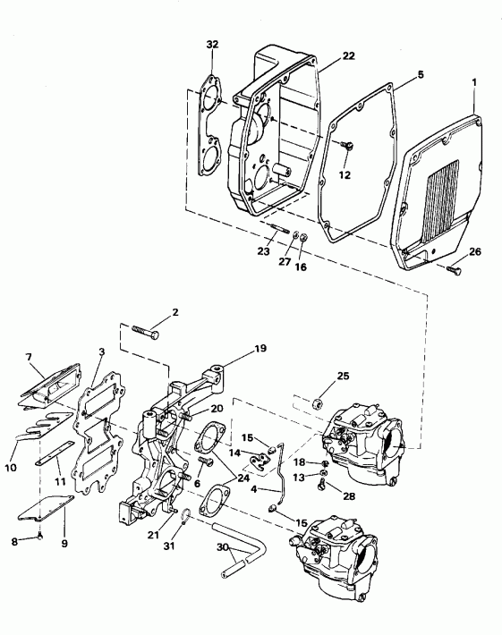 ��������� ��������� Evinrude E48ESLEDC 1996  - take Manifold - take ���������