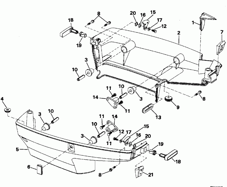 �������� ����� Evinrude E48ESLEDC 1996  - wer Engine Cover