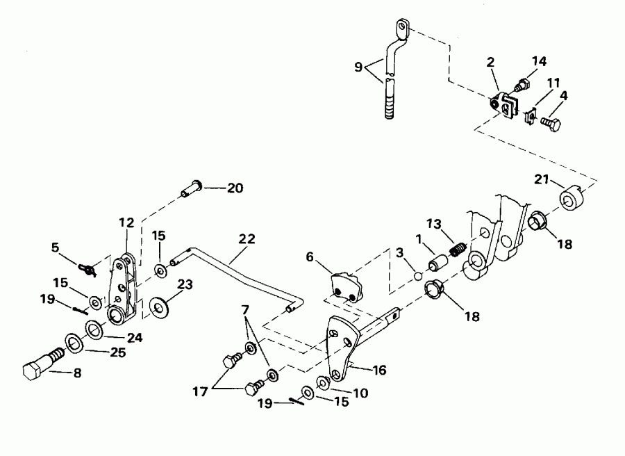 ��������� ����� Evinrude E48ESLEDC 1996  - ift & Throttle Linkage (continued) / ift & ����������� ��������age (continued)