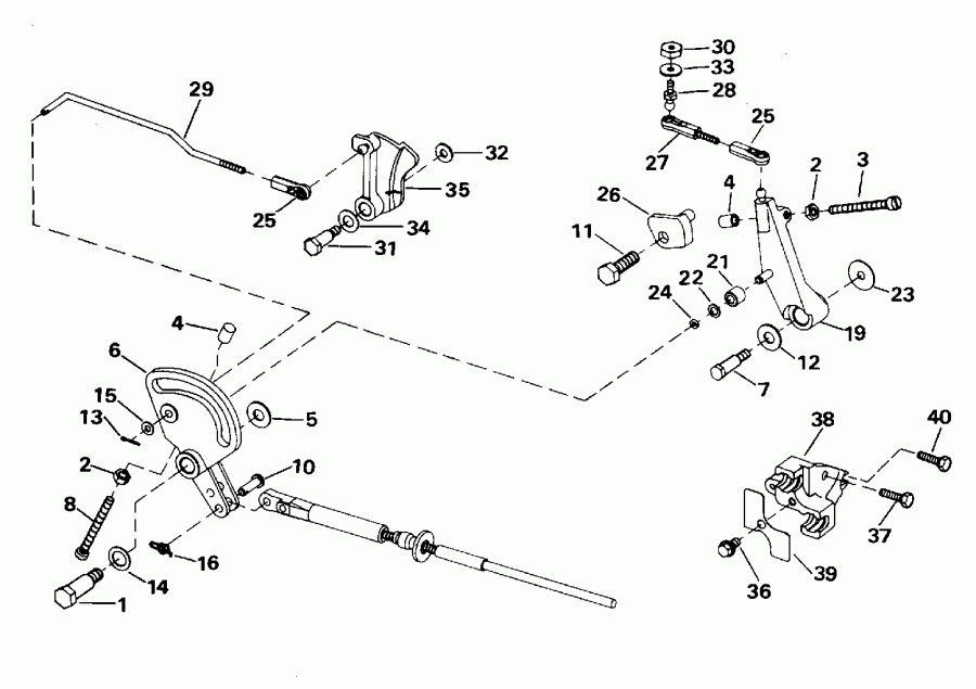 ��������� �������� ����� EVINRUDE E48ESLEDC 1996  - ift & Throttle Linkage / ift & ����������� ��������age