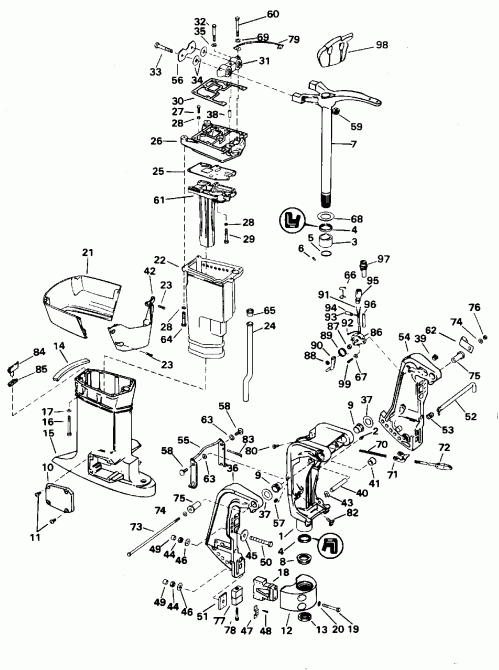 ����� EVINRUDE E50TTLEDC 1996  - dsection / dsection