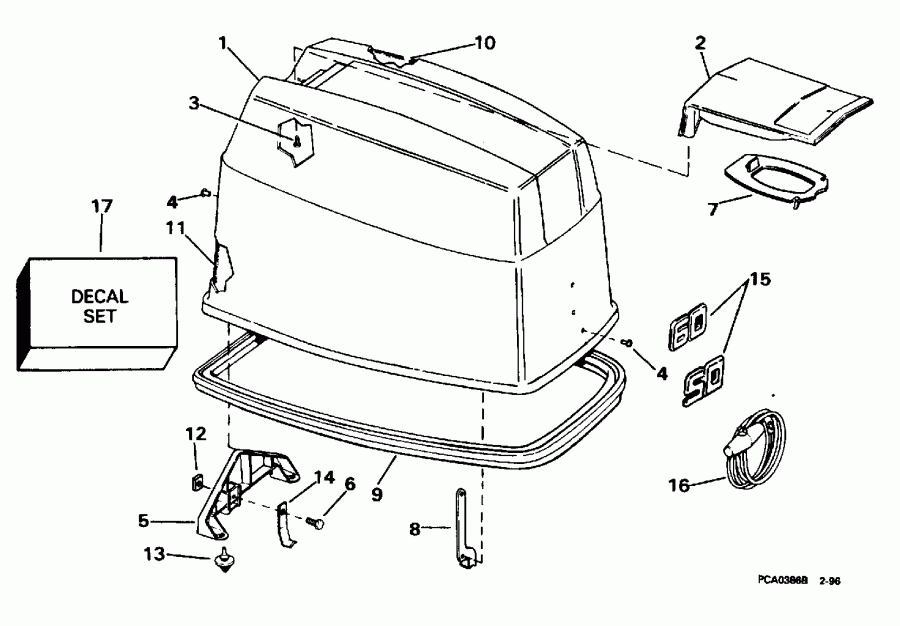 �������� ����� Evinrude E60TTLEDR 1996  - Johnson