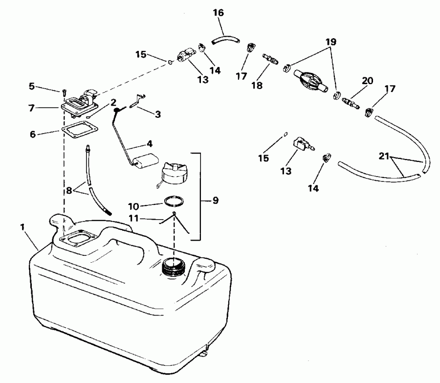 ��������� �������� ����� Evinrude E65RSLM 1996  - 6 ������ P / n 175303