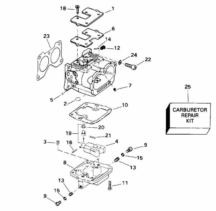 �������� ����� Evinrude E88MSLEDC 1996  - rburetor