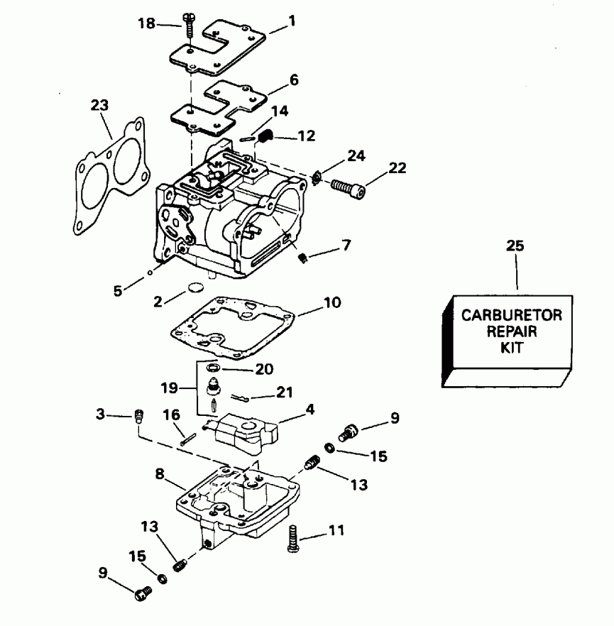 ����� EVINRUDE E88TSLEDR 1996  - rburetor - rburetor