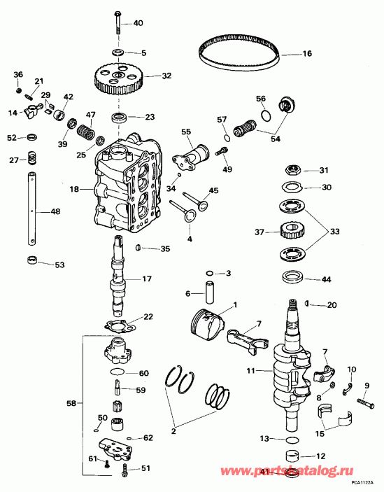 ��������� �������� ����� ������� E8FRXEDC 1996  - linder Head & �������� - linder Head & Crankshaft
