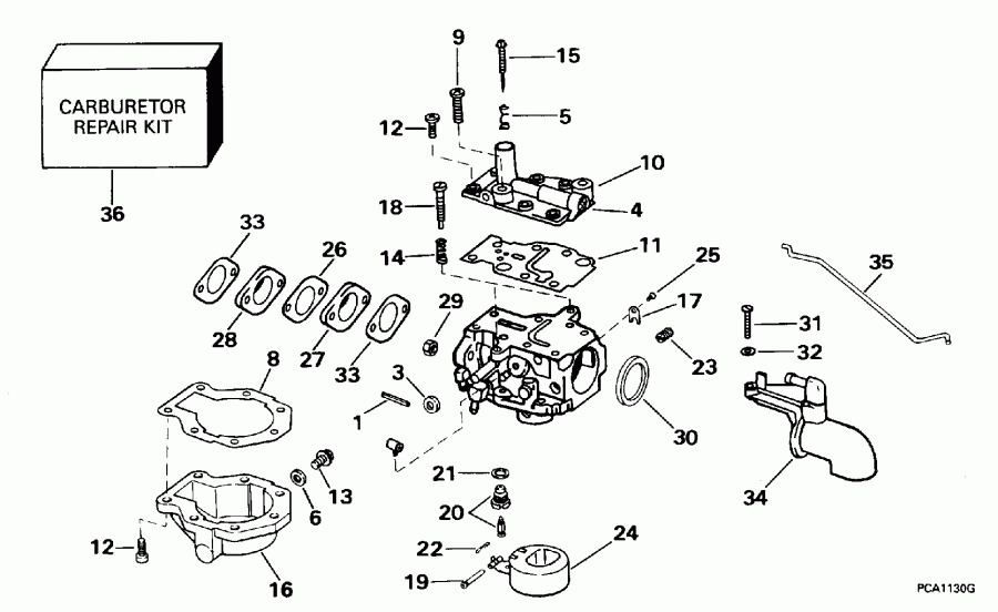 EVINRUDE HE10FDLEDC 1996  - rburetor / rburetor