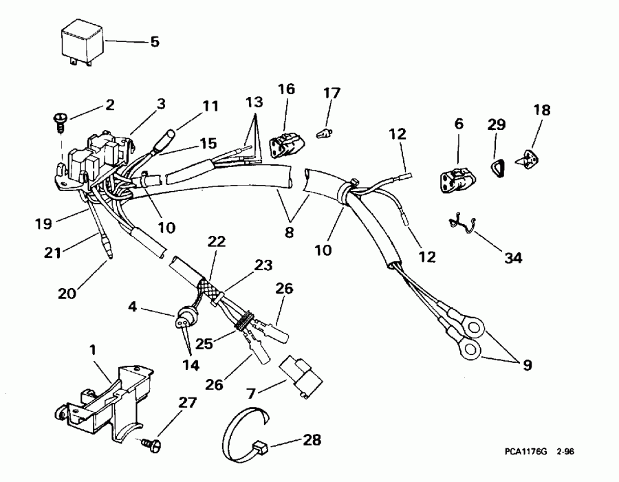 �������� ����� EVINRUDE HE115SLEDR 1996  - wer Trim / tilt ���������