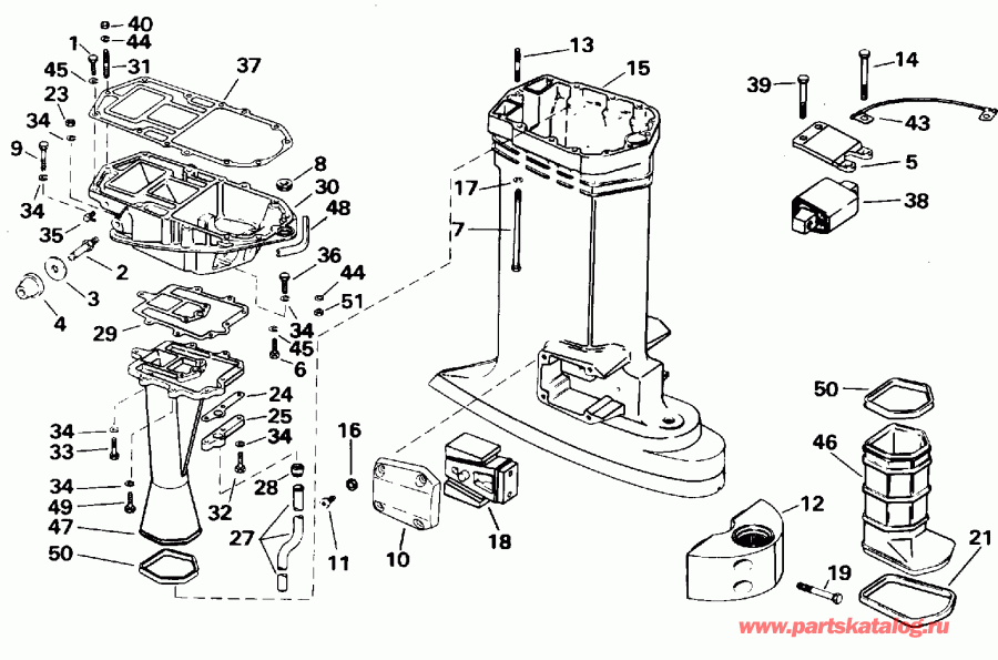 ��������� �������� ����� EVINRUDE HE130TXADA 1996  - haust ������ / haust Housing