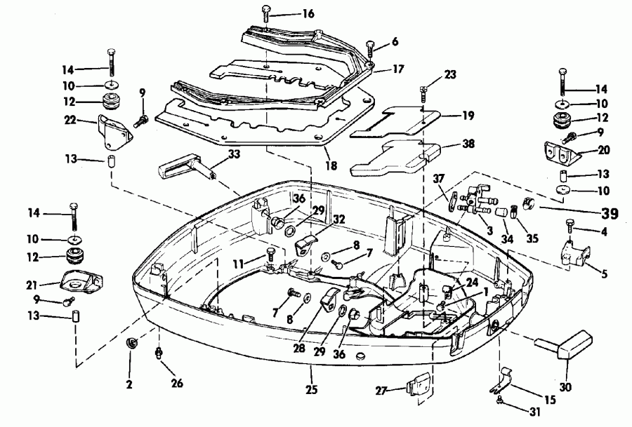��������� EVINRUDE HE25REDA 1996  - wer Engine Cover - wer ������ ��������� (�����)