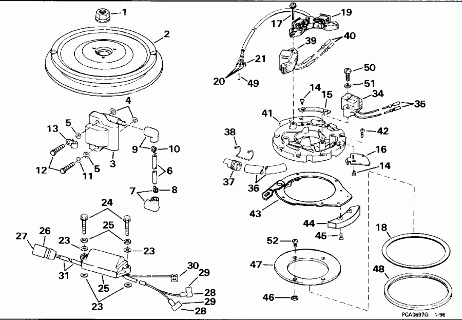 ��������� ����� Evinrude HE25RSLO 1996  - 25rs - 25rw - S25rp - 25rs - 25rw - S25rp