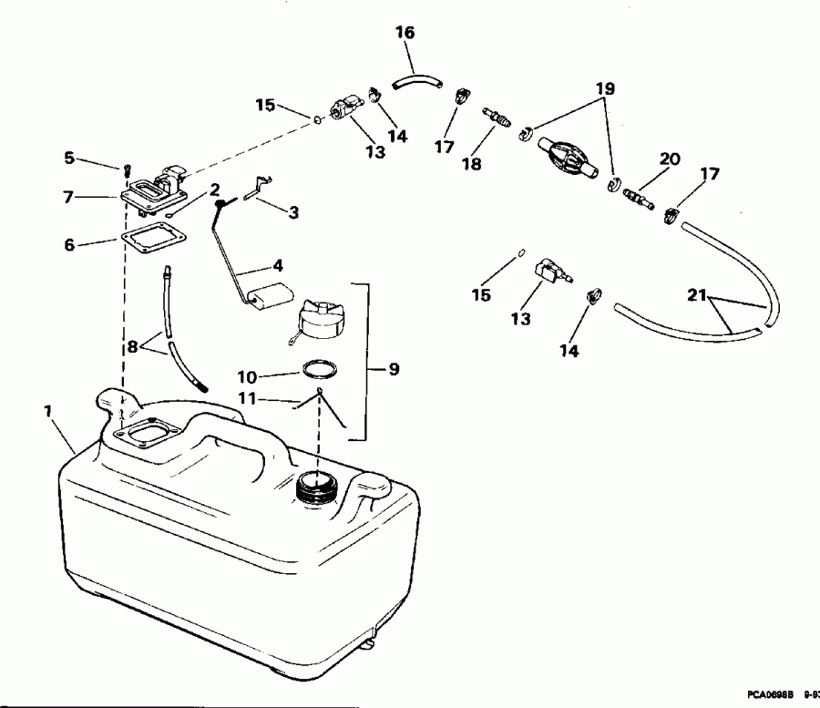 ����� Evinrude HE45RCLEDS 1996  - 6 Gallon P/n 175303