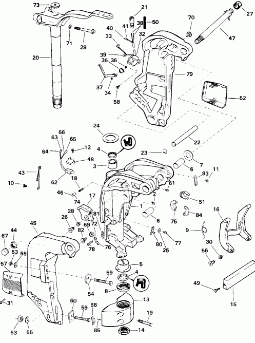 ����� ������� HE88MSLEDC 1996  - ���������������� ��������� ������� - Power Trim & Tilt