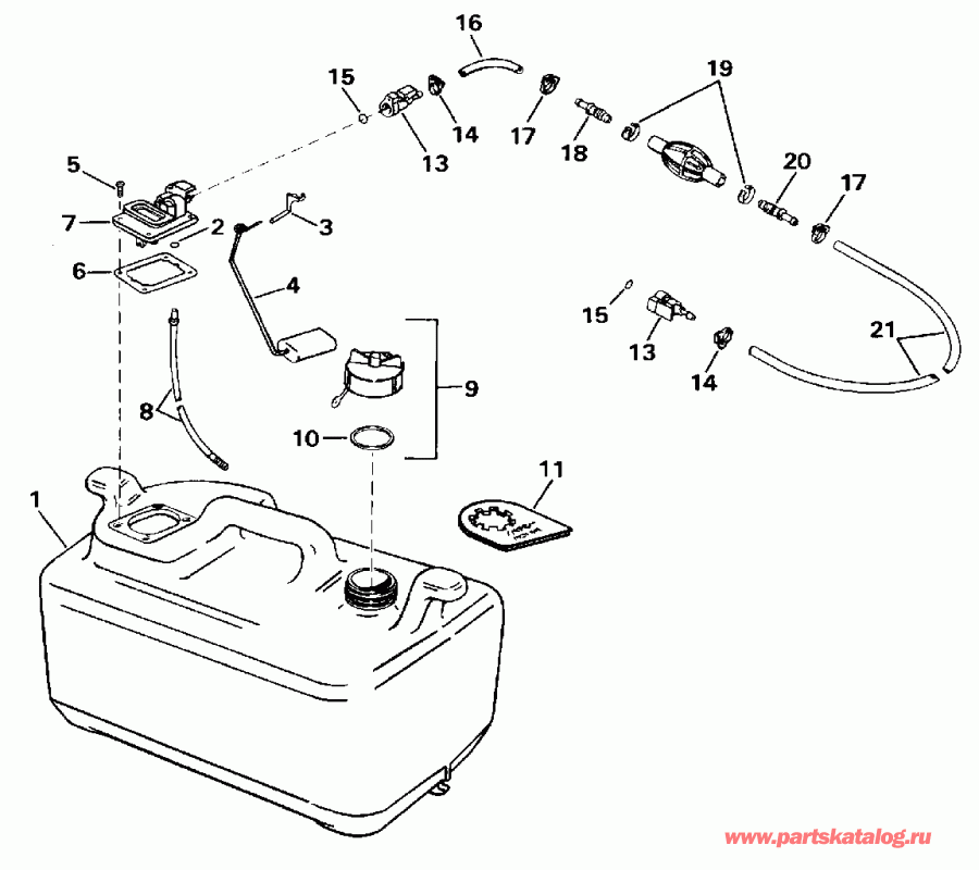 ��������� ����� Evinrude HE8FRLEDC 1996  - el Tank P/n 176206 - el Tank P / n 176206