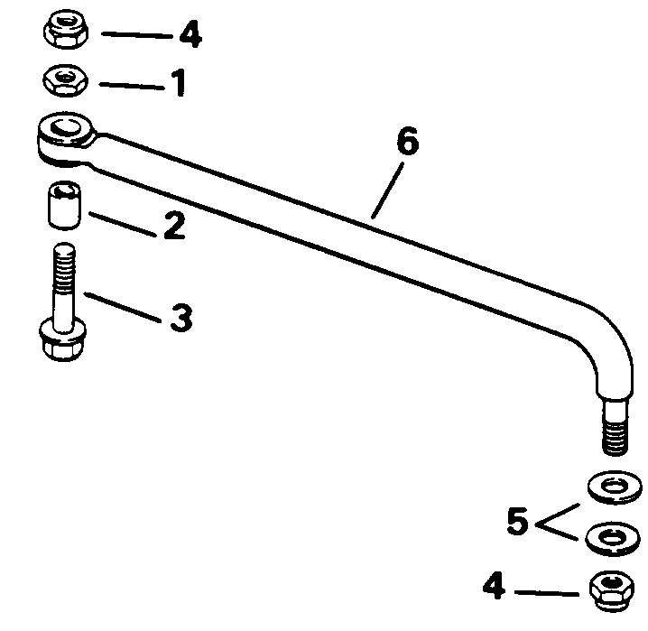 ��������� �������� ����� EVINRUDE HE90MLEDA 1996  - ee������ ����������� Kit (without ���������������� ��������� �������) - eering Link Kit (without Power Trim & Tilt)