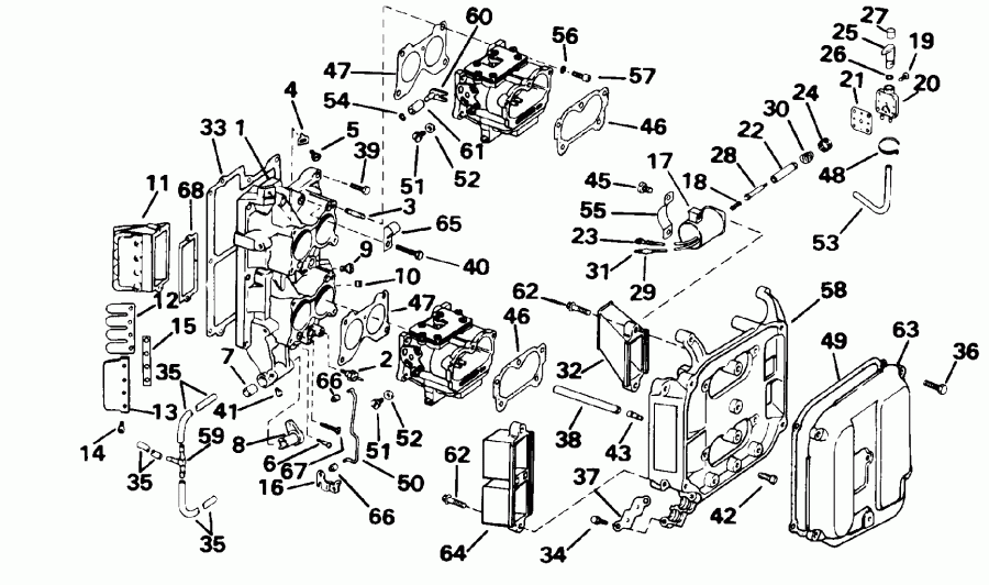 ��������� ����� Evinrude HE90TXADA 1996  - take Manifold