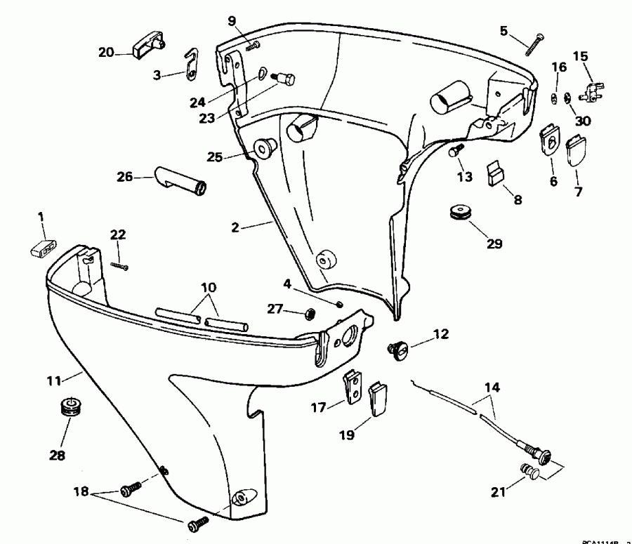��������� ����� Evinrude L10FRELEDR 1996  - wer ������ ��������� (�����) - wer Engine Cover