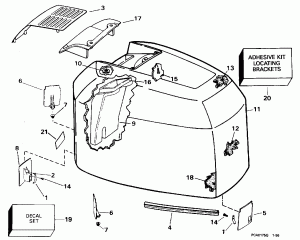 ������ ��������� (�����) - Evinrude - 200tx, 200sl, 200cx, 225 (Engine Cover - Evinrude - 200tx, 200sl, 200cx, 225)