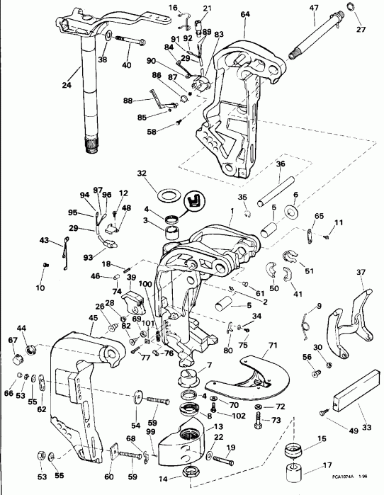 ��������� �������� ����� EVINRUDE SE125WTPXV 1996  - dsection