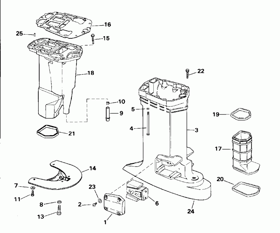 ����� Evinrude SE150WTPLB 1996  - haust ������