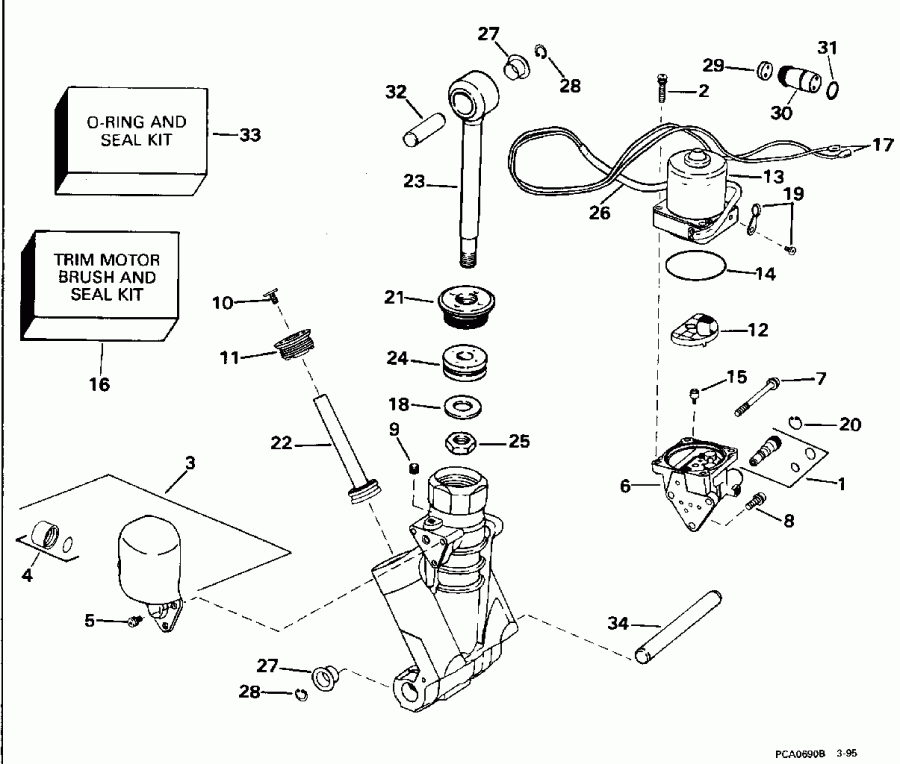 ��������� �������� ����� EVINRUDE SE200WTPLA 1996  - wer Trim / tilt Hydraulic Assembly - wer Trim/tilt Hydraulic Assembly